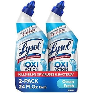 2-Pk 24-Oz Lysol Toilet Bowl Cleaner Gel w/ OXI Action (Ocean Fresh) $3.55 w/ S&S