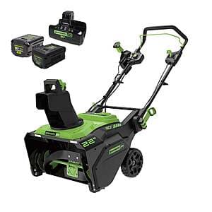 Greenworks 80V 22" Brushless Snow Blower w/ 4Ah + 2Ah Batteries & Charger $330 + Free Shipping