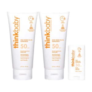 2-Count 6-oz Thinkbaby SPF 50 Sunscreen Lotions + 0.64-oz SPF 30 Sunscreen Stick $20 (Costco Members) + Free Shipping