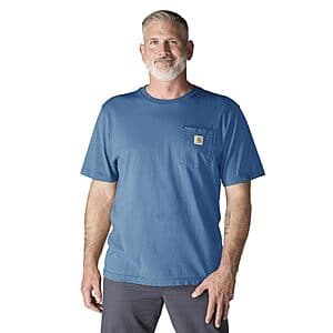 Carhartt Men's Loose Fit Heavyweight Short-Sleeve Pocket T-Shirt (Horizon Blue) $12