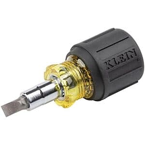 Klein Tools 6-in-1 Multi-Bit Screwdriver Stubby Nut Driver $9