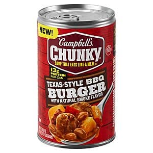 18.8-Oz Campbell’s Chunky Soup (Texas-Style BBQ Burger w/ Natural Smoke Flavor) $1.90 w/ Subscribe & Save