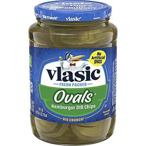 24-Oz Vlasic Ovals Hamburger Dill Pickle Chips $1.85 w/ Subscribe & Save