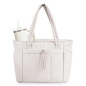 20L Wandering Nature Puffer Tote Bag w/ Cup Holder $15