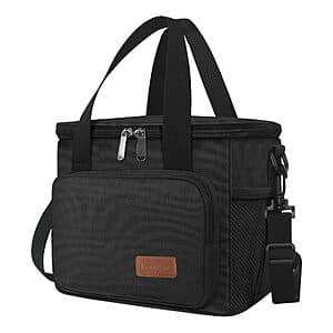 Reusable Insulated Lunch Box w/ Shoulder Strap (black) $8