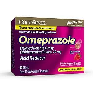 42-Count GoodSense 20mg Omeprazole Delayed Release Tablets (Strawberry Flavor) $7.40 w/ Subscribe & Save