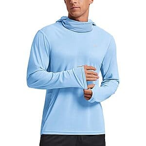 PINSPARK Men's UPF 50+ Long Sleeve Sun Hoodie w/ Mask (Various) $7.50