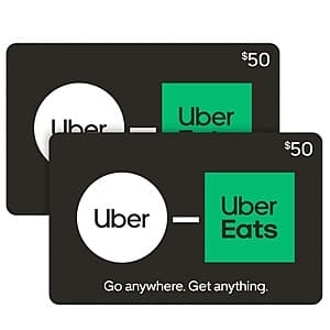 Costco Members: 2-Pack $50 Uber/Uber Eats eGift Card (Email Delivery) $80 (Limit 2)