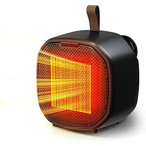 Electactic 1200W Portable Small Ceramic Space Heater w/ Thermostat (Black) $11.60