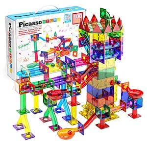 100-Piece PicassoTiles Magnetic Marble Run Building Set $29.40
