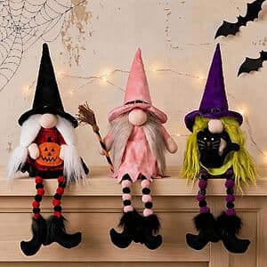 3-Pk unanscre 19" Halloween Witch Gnomes Plush Doll Set $8.50