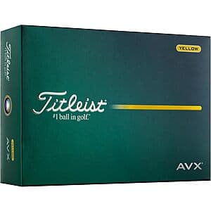 12-Count Titleist AVX Golf Balls (Yellow) $33.90