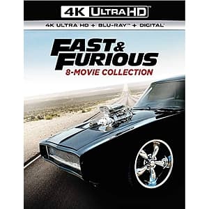 Fast & Furious: 8-Movie Collection (4k Ultra HD + Blu-Ray + Digital) $29.75 + Free Shipping