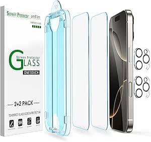 2-Pack amFilm OneTouch iPhone 16/15/14/13 Tempered Glass Screen Protectors from $4.55 & More