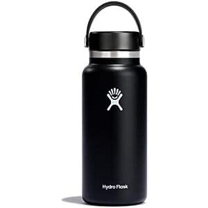 32oz Hydro Flask Stainless Steel Wide Mouth Insulated Water Bottle (Black) $19.95