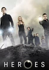 Heroes TV series DVD/digital cover art featuring the main cast and iconic imagery from seasons 1-4.