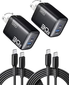 2-Pack INIU 30W PD Fast Charging USB C Charger Block (USB-C + USB-A; Black) $8.40