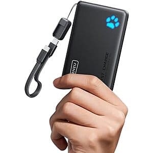 INIU 10000mAh 45W PD USB-C Power Bank Portable Charger w/ USB-C Lanyard (Black) $11.20