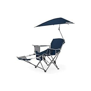 Sport-Bella 3-Position Reclining Beach Chair w/ UPF 50+ Umbrella (Blue) $30 + Free S/H for Prime Members