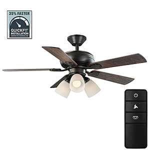 Up to 50% Off Ceiling Fans: 44" Hampton Bay Riley w/ Light Kit & Remote $54.50 & More + Free Shipping