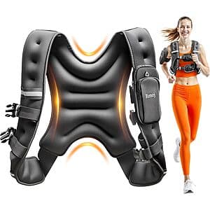 Renoj 14-Lbs. Weighted Fixed Vest w/ Reflective Strips/Storage Pocket (Charcoal) $10