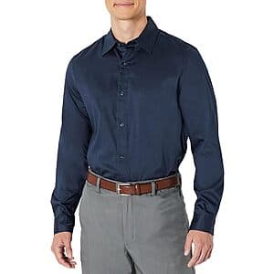 Amazon Essentials Men's Regular Fit Wrinkle Resistant Stretch Dress Shirt (Various) $7.95