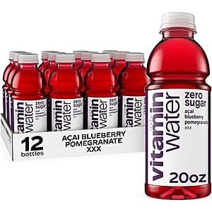 12-pk 20-oz vitaminwater XXX Zero Sugar Beverage (Acai-Blueberry-Pomegranate) 2 for $18.85 w/ Subscribe & Save