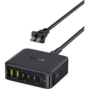 Baseus 6-Port up to 120W USB Charging Station w/ 5' AC Cord (4x USB-C & 2x USB-A) $25.65
