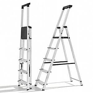 69" OLIXIS 5-Step Aluminum Folding Ladder (330-lbs Capacity) $60 + Free Shipping