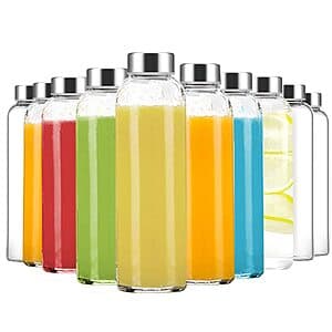 Prime Members: 10-Pack 24-Oz Luxfuel Glass Juice Bottles w/ Lids $17.60 + Free Shipping