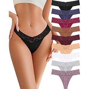 9-Pack READY TO LOVE Women's Soft Lace Lingerie (various colors) $10.20