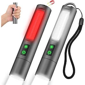 2-Pk 1500 lm Spriak Rechargeable LED Pocket Flashlight w/ Magnetic Base & Side COB $11.55
