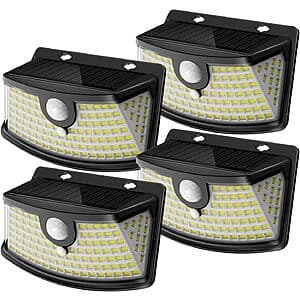 Prime: 4-Pk Aootek 120-LEDs Solar Motion Sensor IP65 Lights (Daylight White) $15.20 + Free S&H