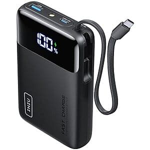 INIU 20000 mAh 45W Power Bank w/ Built-In USB-C Cable $19.95 + Free Shipping