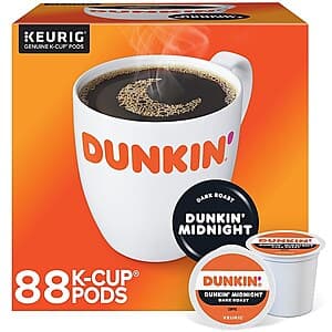 88-Count Dunkin' Coffee K-Cup Pods (various) $38 + Free Shipping