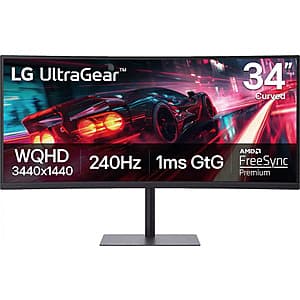 34" LG UltraGear Curved UWQHD 240Hz FreeSync Premium Gaming Monitor $330 + Free S&H