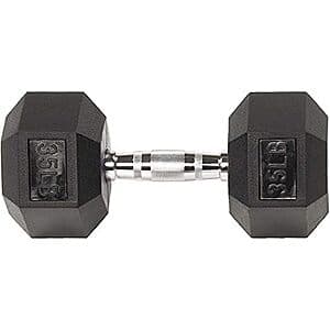 35-Lbs Signature Fitness Rubber Encased Hex Dumbbell $16
