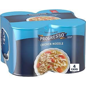 4-Pack 19-Oz Progresso Traditional Canned Soup (Chicken Noodle) $2.95 w/ Subscribe & Save