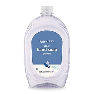50-Oz Amazon Basics Clear Liquid Hand Soap Refill (Gentle & Mild) $2.80 w/ S&S