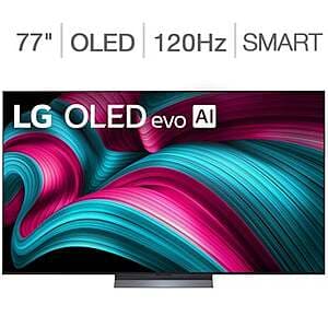 Costco Members: 77" LG Evo AI OLED77C5AUA OLED C5 4K Smart TV + 5-Year Warranty $1800 & More + Free Shipping