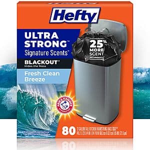 Prime: 80-ct 13-gal Hefty Ultra Strong Signature Scents Kitchen Trash Bags $9.50 + Free S&H