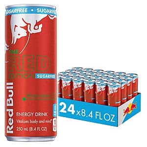 24-Pack 8.4-Oz Red Bull Red Edition Sugar Free Energy Drink (Watermelon) $13 w/ Subscribe & Save