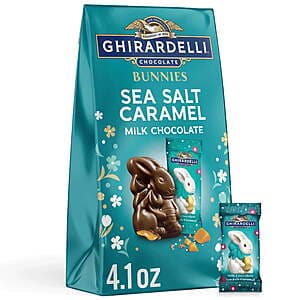 3.1oz GHIRARDELLI Milk Chocolate Candy Bunnies w/ Sea Salt Caramel Filling $5 + $0.50 Walmart Cash