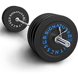 260lbs Fitvids Olympic Bumper Plates Set w/ 2" Plates & 7' Barbell Bar from $233.15 + Free Shipping