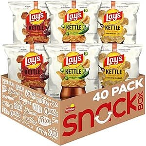 Select Accts: 40-pk 0.85-oz Lay's Kettle Cooked Variety Pack Potato Chips $11.55 w/ S&S