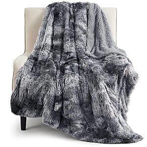 50"x60" Bedsure GentleSoft Fluffy Faux Fur Throw Blanket w/ Sherpa Fleece (Grey) $12.50 & More