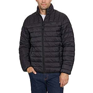 IZOD Men's Jackets: Sherpa Hooded Puffer Jacket from $14.90, Puffer Jacket (XL) $12.60
