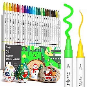 Prime Members: JusArt Dual Tip Acrylic Paint Pen Markers Sets (various) from $7 + Free Shipping