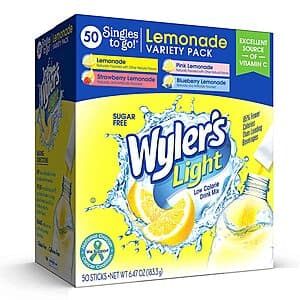 40-Ct Wyler's Light Single Packet Drink Mix (Variety Pack) $4.55