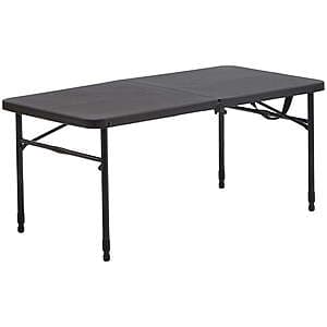 40" Mainstays Plastic Adjustable Height Fold-In-Half Folding Table w/ Carry Handle $27.95
